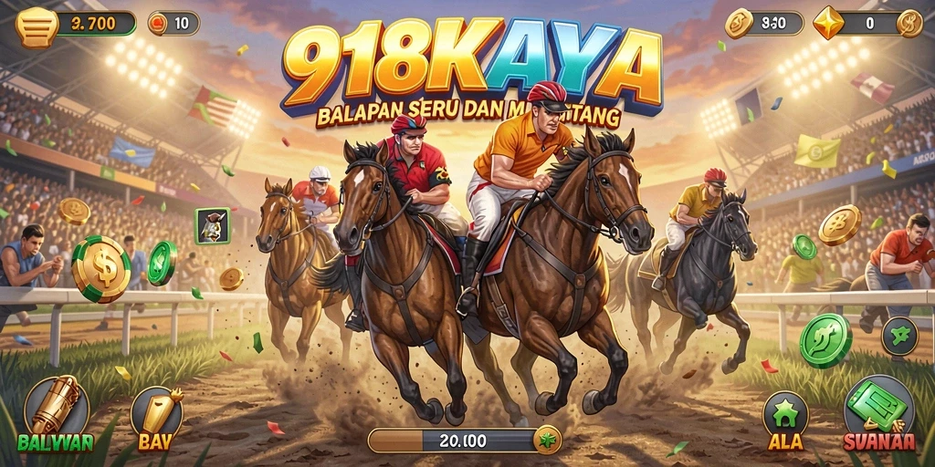 Gameplay balap seru dalam 918KAYA dengan mobil-mobil kustom.