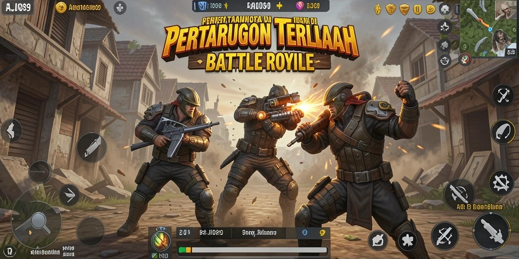 Screenshot AJO89 menampilkan suasana pertempuran seru di medan perang.
