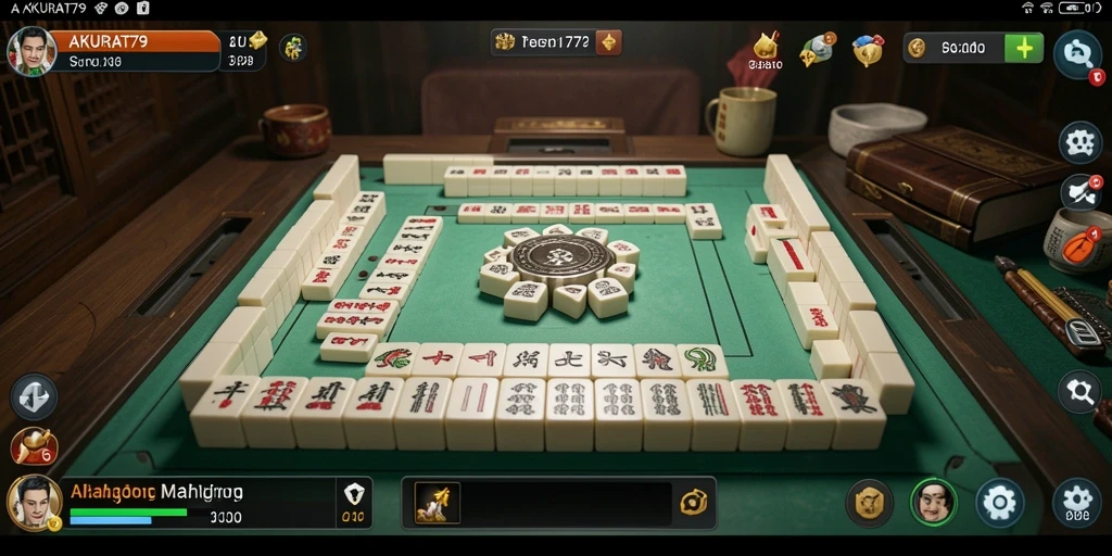 Tampilan gameplay Mahjong yang seru di AKURAT79.