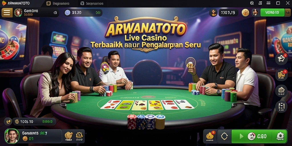Tampilan gameplay menarik ARWANATOTO di Live Casino.