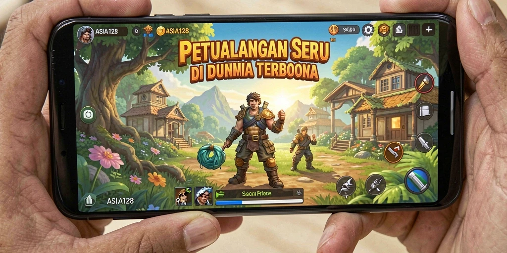 Screenshot gameplay ASIA128 menampilkan petualangan seru di dunia terbuka.