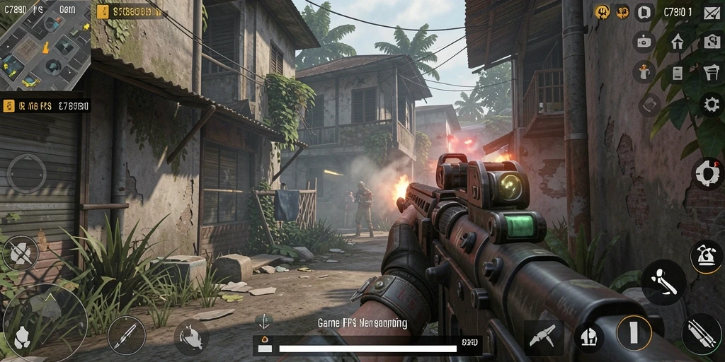 Screenshot C7890 menampilkan aksi seru dalam permainan FPS.