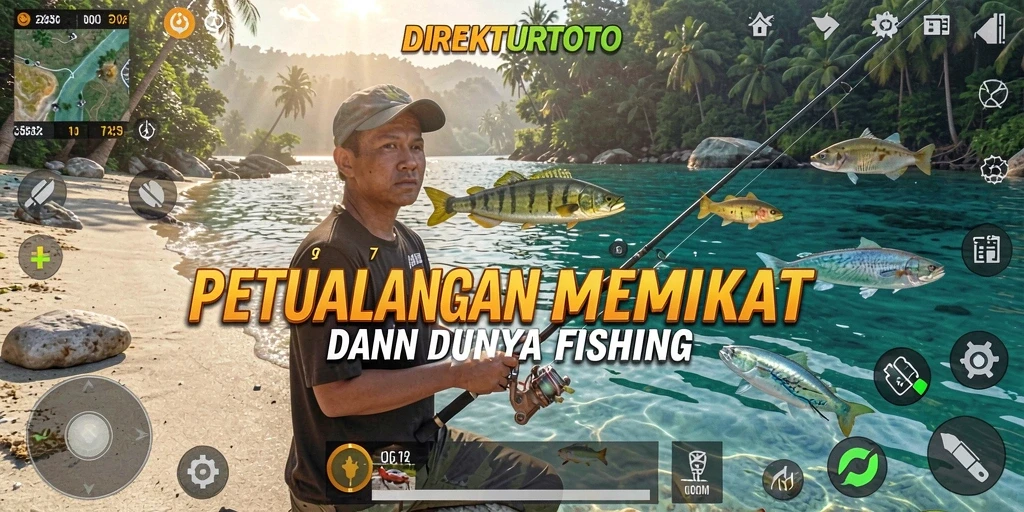 Screenshot gameplay <strong>DIREKTURTOTO</strong> menampilkan pengalaman memancing yang mendebarkan.