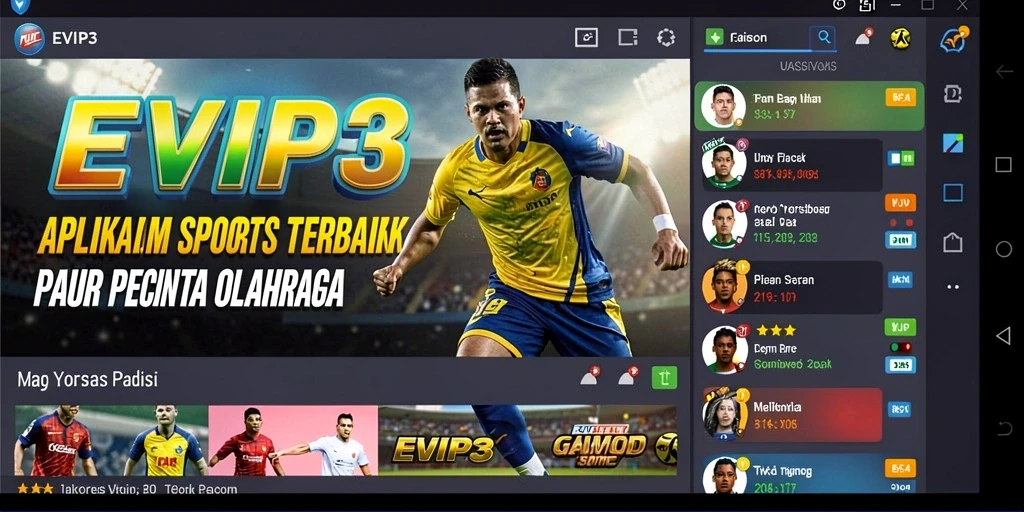 Tangkap layar gameplay menarik dari EVIP3 dalam taruhan olahraga.