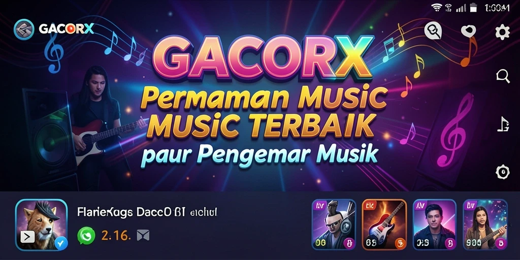 Screenshot gameplay GACORX menampilkan momen seru bermain musik.