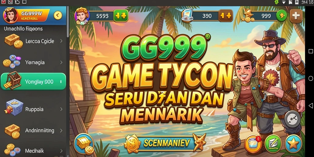 Tampilan gameplay GG999 yang menarik saat mengelola bisnis Tycoon.