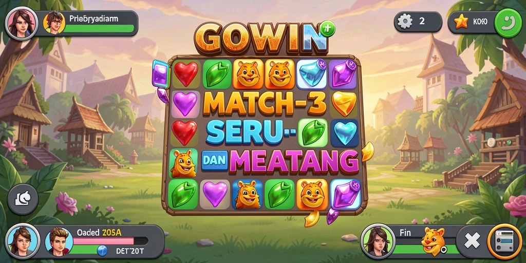 Tampilan gameplay GOWIN yang seru dalam genre Match-3.