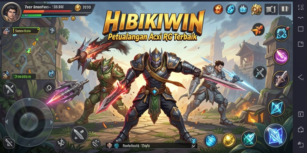 Tampilan menawan dari gameplay HIBIKIWIN yang penuh aksi.