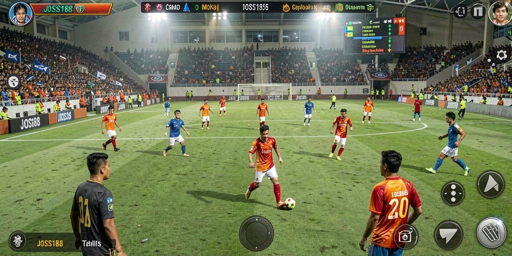 Tampilan permainan sepak bola yang seru dan realistis di JOSS188.