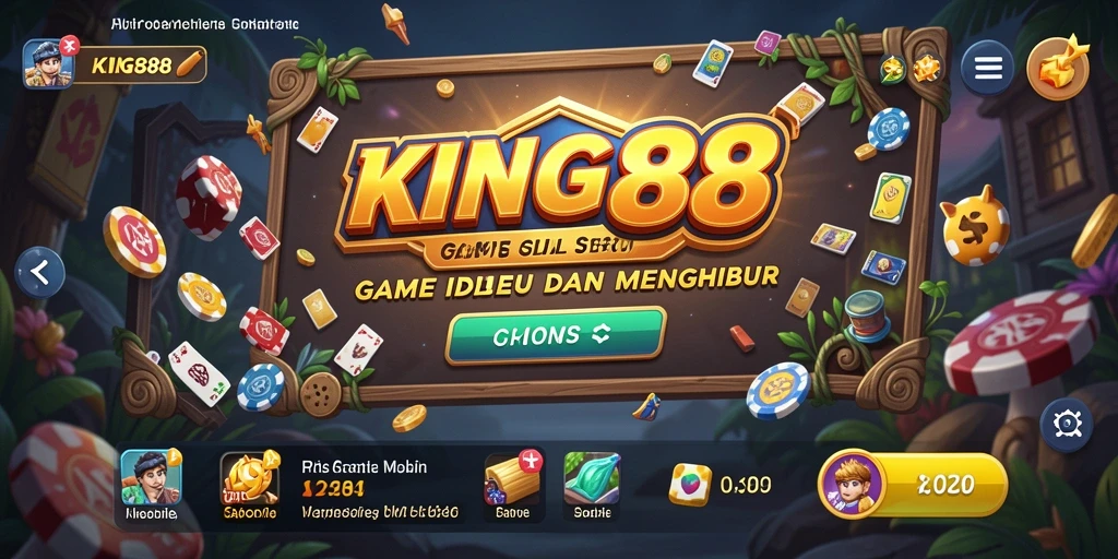 Tampilan gameplay KING88 yang menarik dan penuh warna.