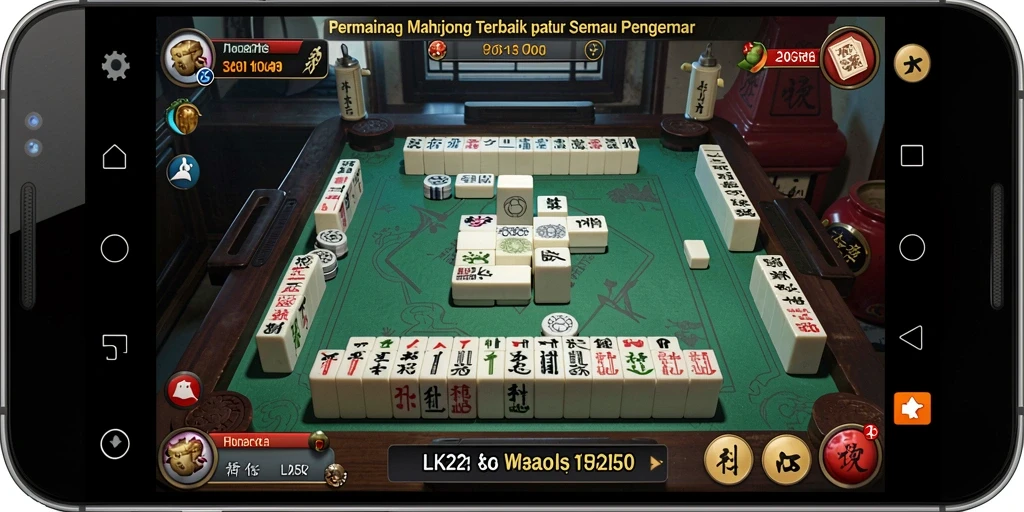 Tampilan gameplay LK21 dengan ubin Mahjong yang menawan.