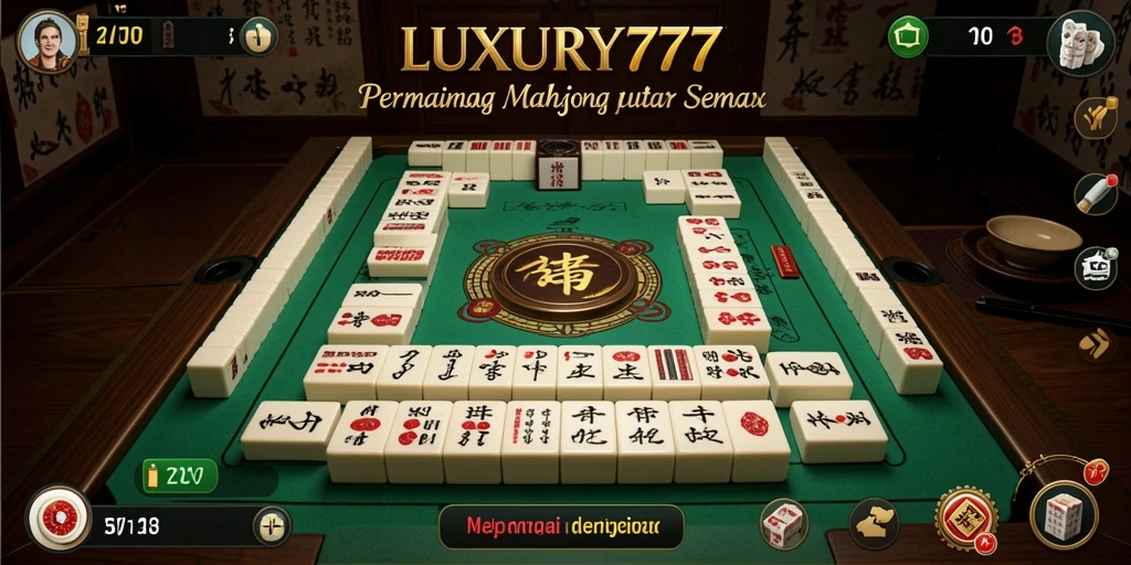 Screenshot LUXURY777 yang menunjukkan gameplay Mahjong yang menarik.