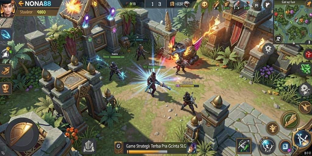 Tangkapan layar gameplay NONA88 menampilkan aksi strategis mendebarkan.