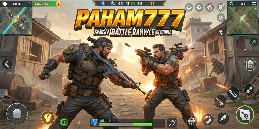 Tampilan seru dari gameplay PAHAM777 Battle Royale.