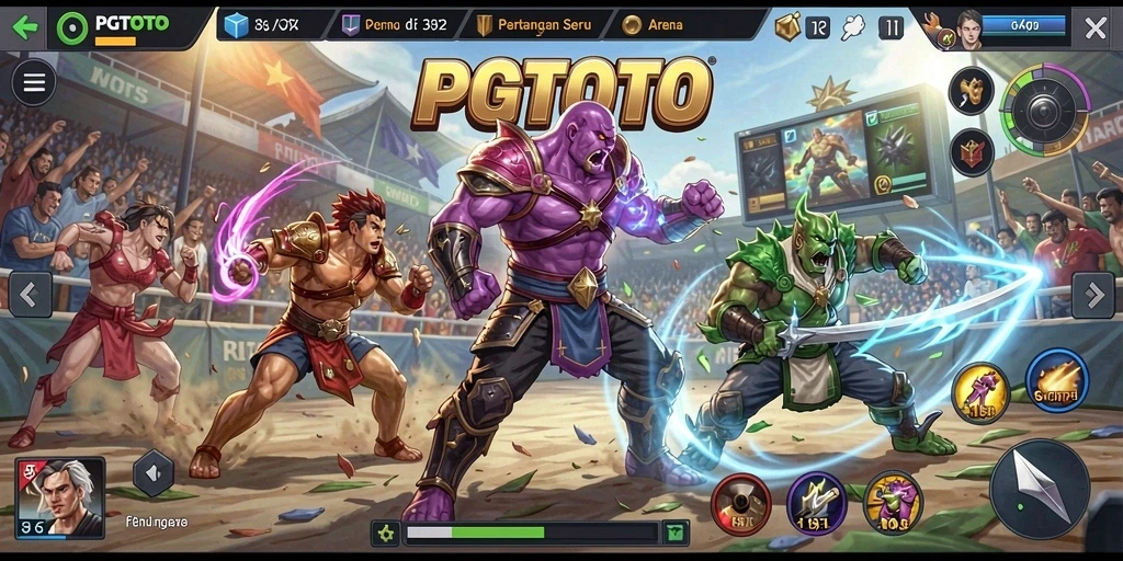 Tampilan gameplay seru dengan pertarungan yang intens.