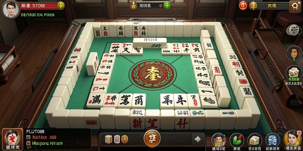 Tangkapan layar gameplay <strong>PLUTO88</strong> yang menampilkan aksi seru Mahjong.