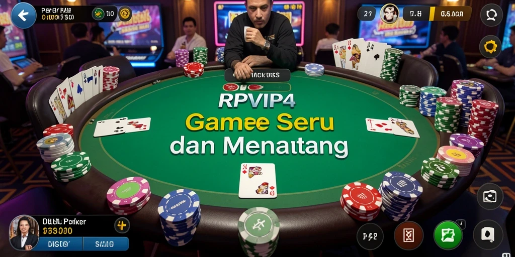 Tampilan gameplay Poker yang menegangkan dan menyenangkan.