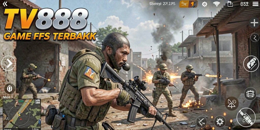 Screenshot gameplay TV888 yang menampilkan aksi tembak-menembak seru.